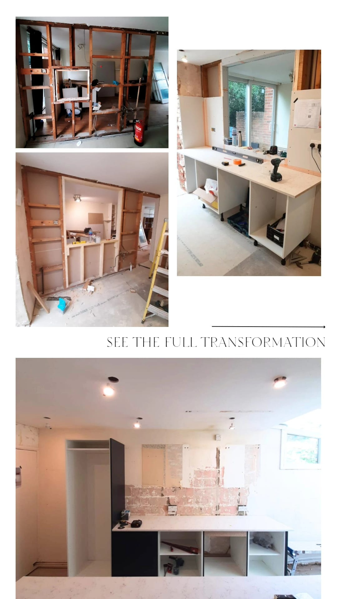 Completed kitchen transformation in navy blue in Cambridge