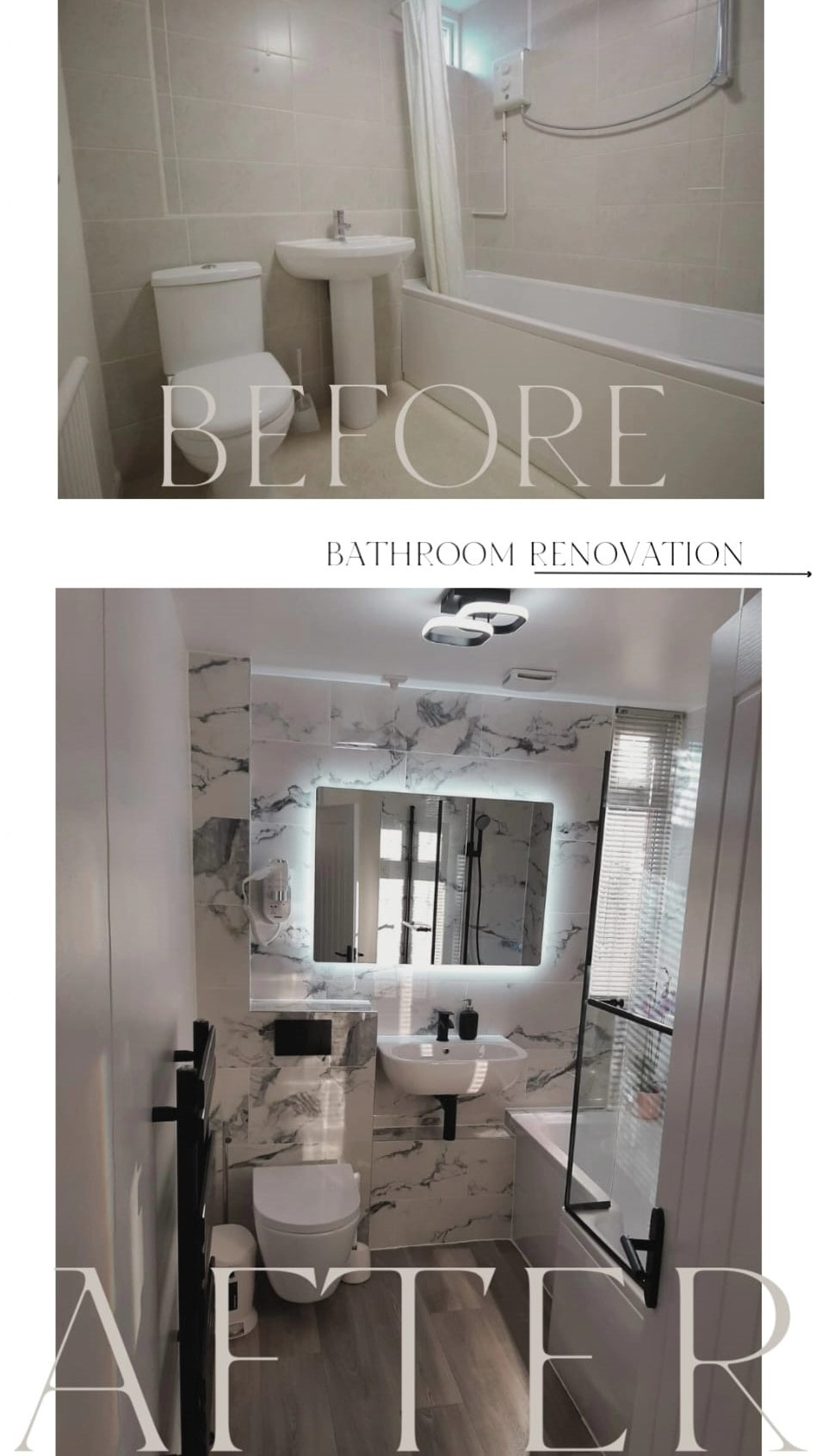 Bathroom project for Airbnb Modern bathroom upgrade Cambridgeshire